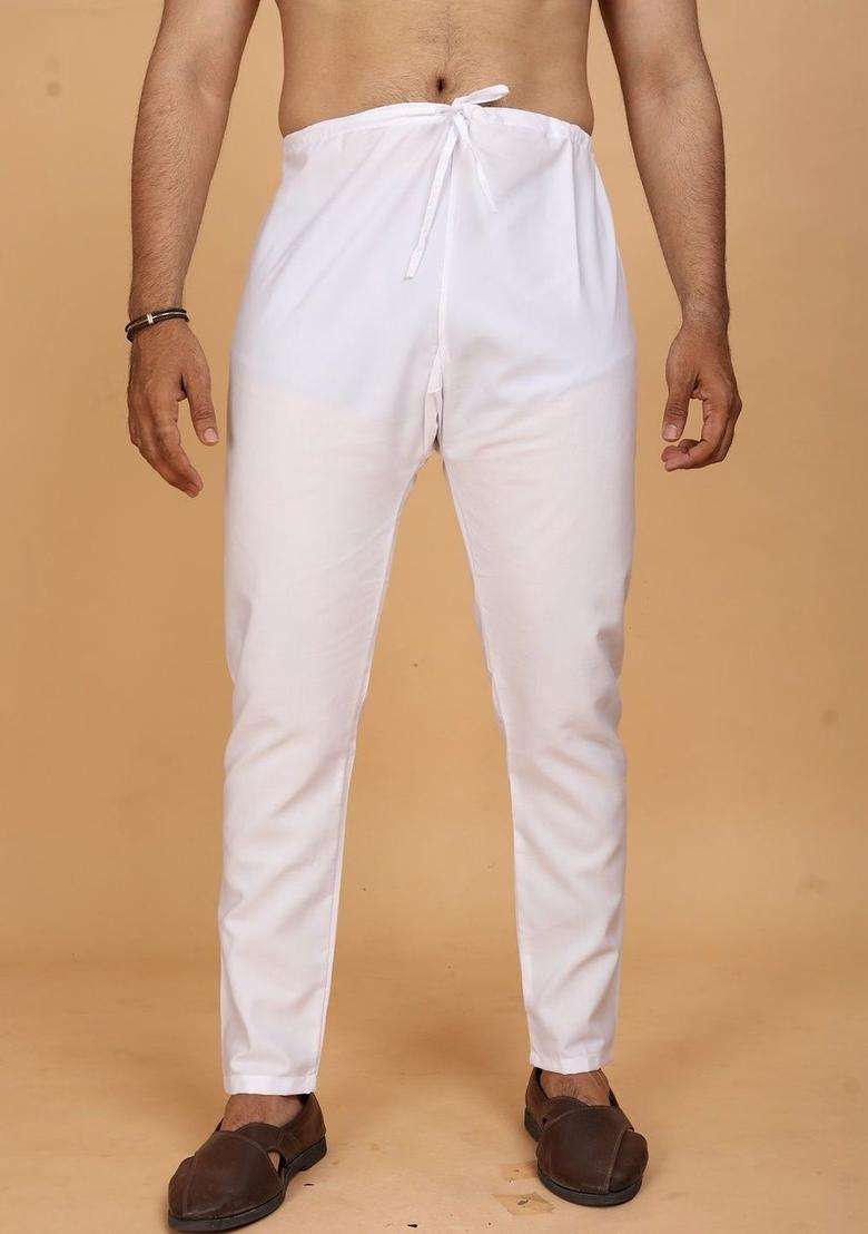 Off White Printed Cotton Kurta Set For Men - Indya