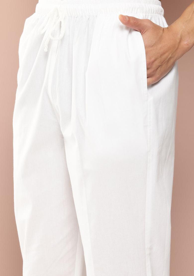 Off White Embroidered Silk Kurta Set For Men - Indya