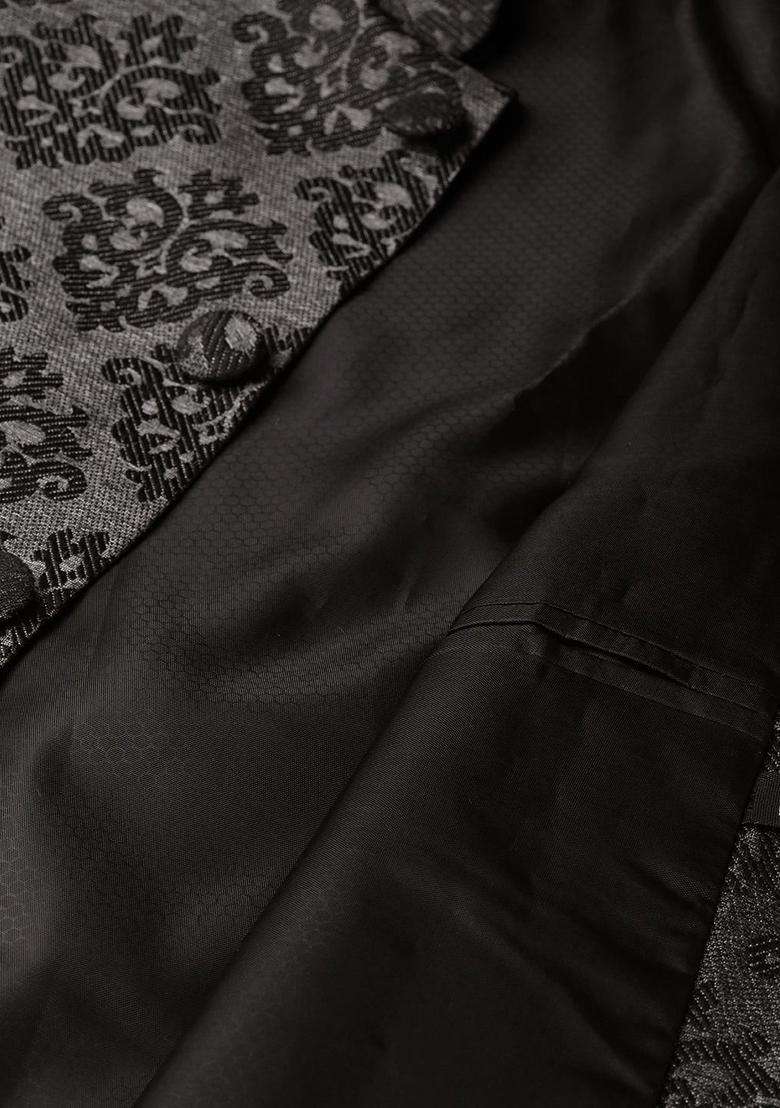 Gold Solid Silk Blend Kurta Set For Men - Indya
