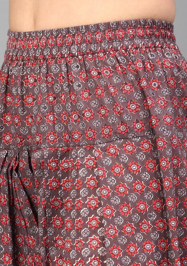 Coffee Brown Embroidered Poly Blended Kurta Sets - Indya