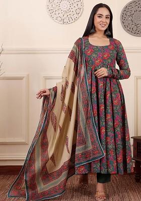 Multi Embroidered Poly Blended Kurta Sets