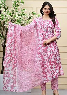 Rust Embroidered Poly Blended Kurta Sets