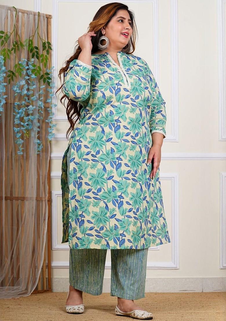Off White Embroidered Poly Blended Kurta Sets - Indya