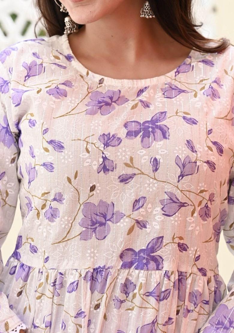 Beige Embroidered Poly Blended Kurta Sets - Indya