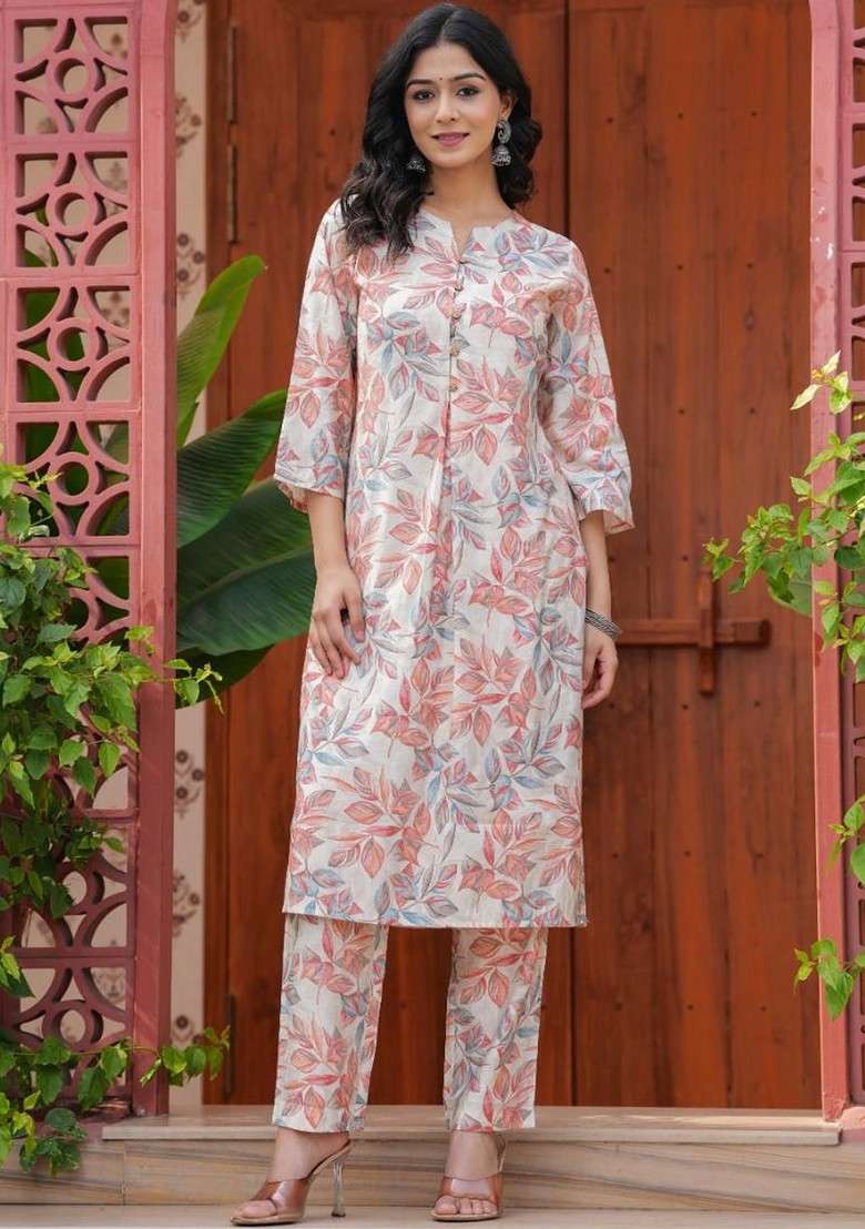 Grey Embroidered Poly Blended Kurta Sets - Indya