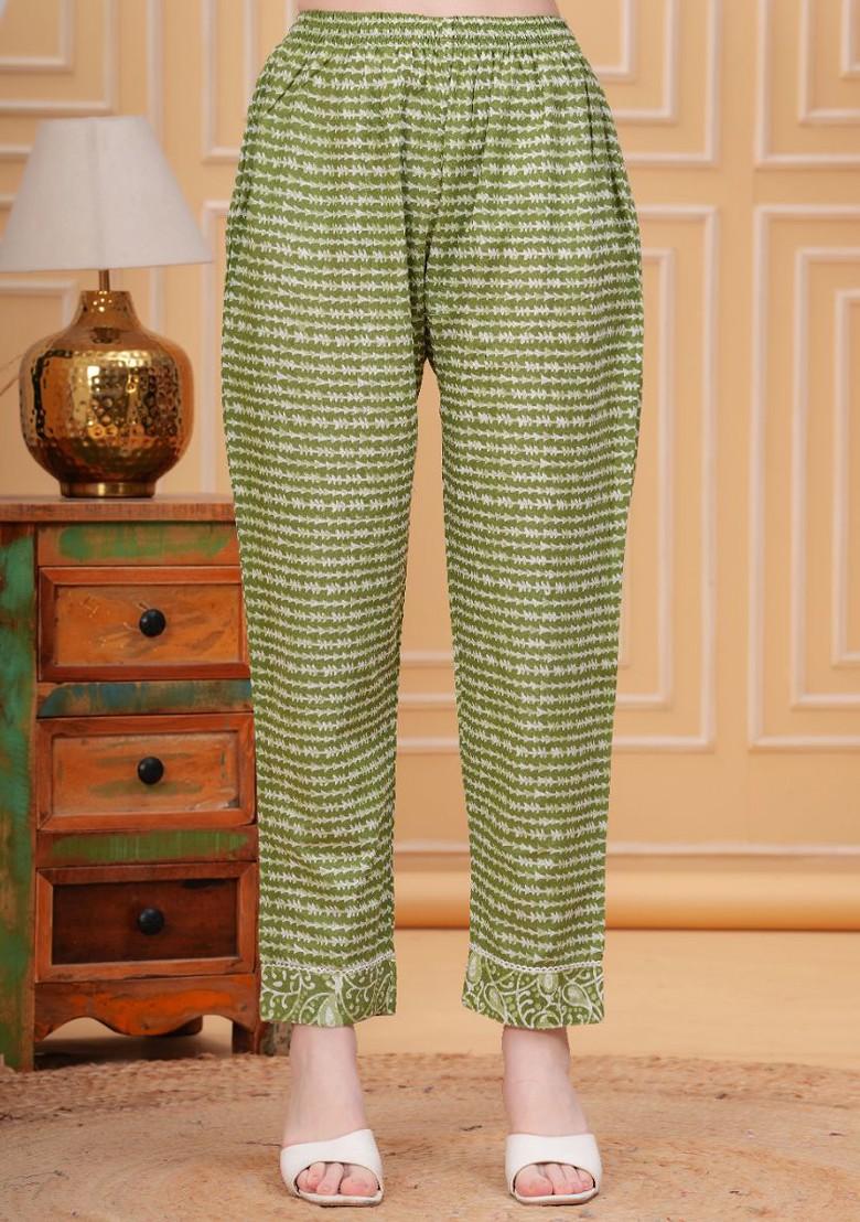 Olive Embroidered Poly Blended Kurta Sets - Indya