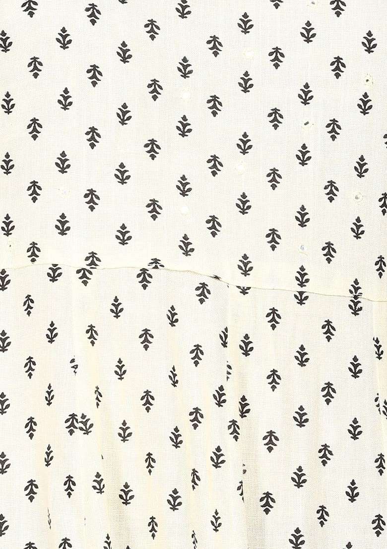Beige Embroidered Poly Blended Kurtas - Indya