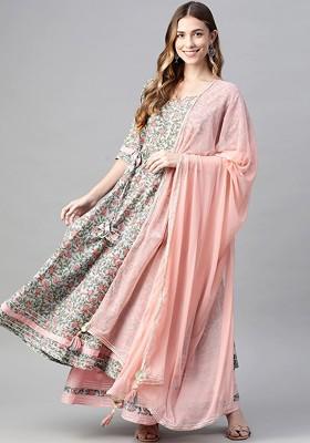 Multi Embroidered Poly Blended Kurta Sets