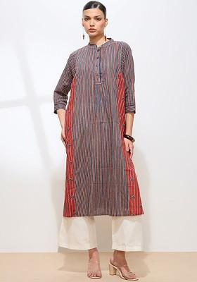 Blue Embroidered Poly Blended Kurtas