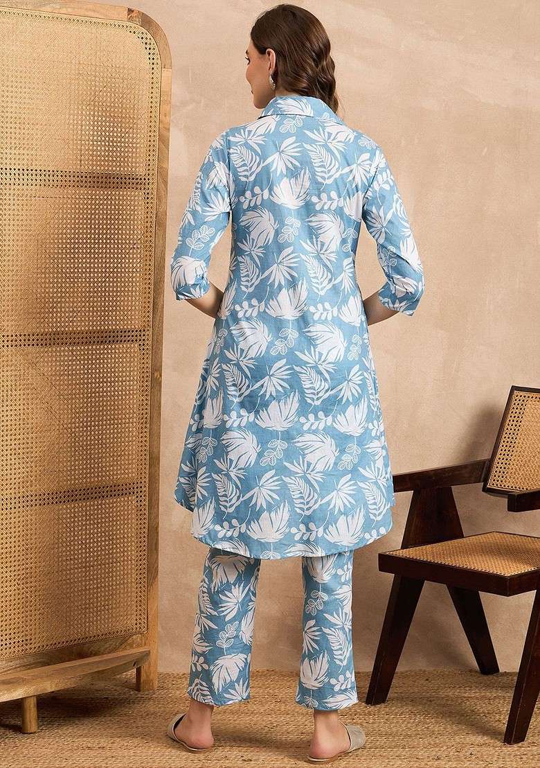 Purple Embroidered Poly Blended Kurta Sets - Indya