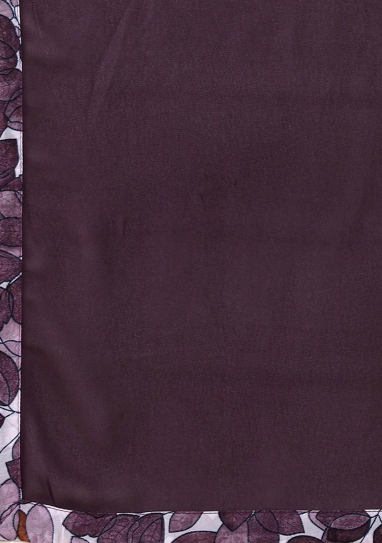 Burgundy Embroidered Poly Blended Kurta Sets - Indya