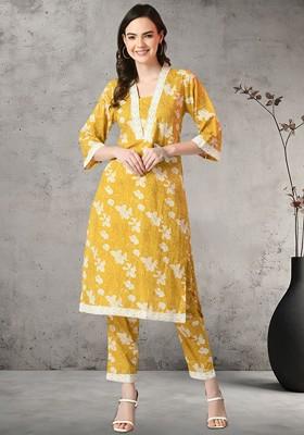 White Embroidered Poly Blended Kurta Sets