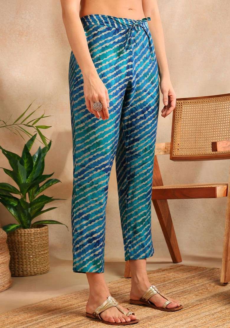 Teal Embroidered Poly Blended Kurta Sets - Indya