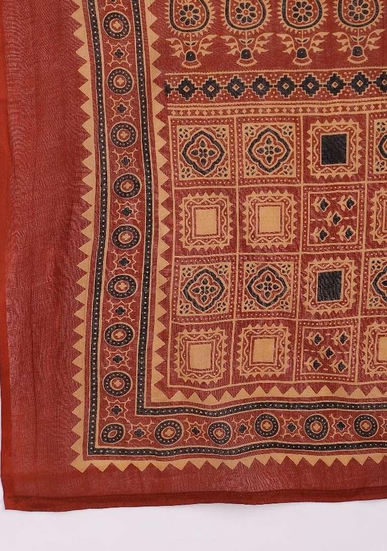 Maroon Embroidered Poly Blended Kurta Sets - Indya