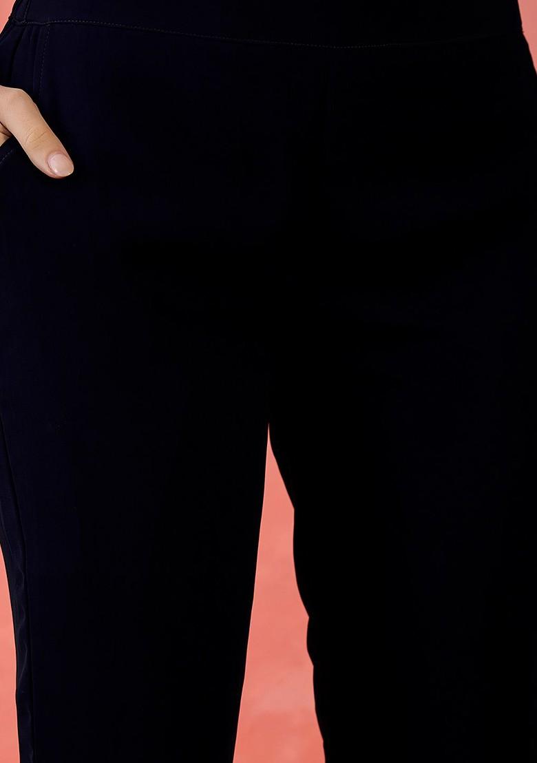 Navy Blue Sequinned Blended Kurta Set - Indya