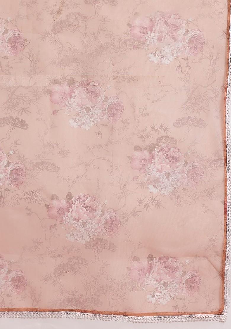 Brown Yoke Design Blended Kurta Set - Indya