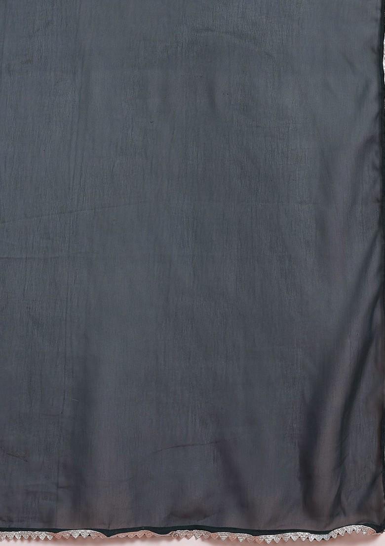 Grey Printed Blended Kurta Set - Indya