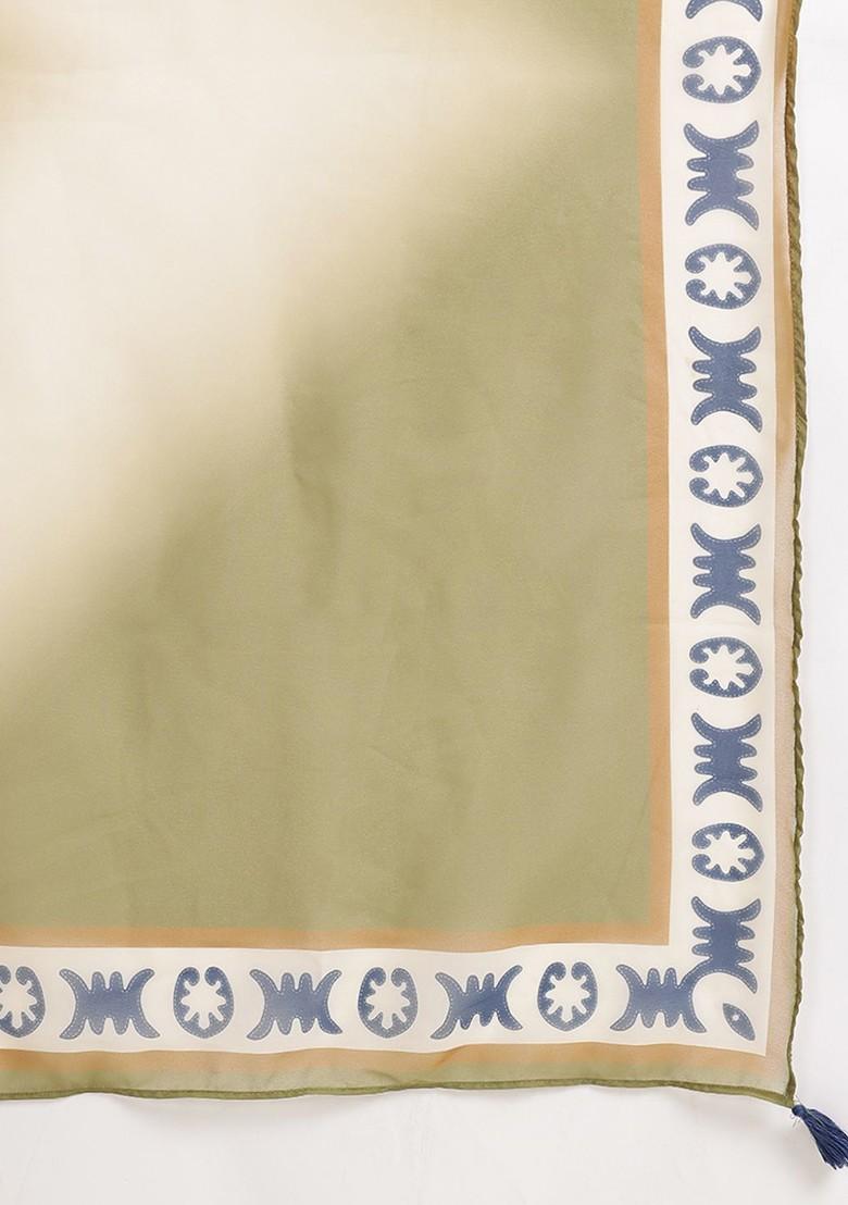 Blue Yoke Design Blended Kurta Set - Indya