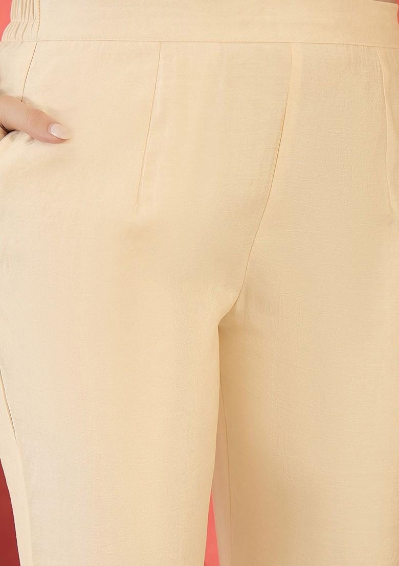 Off White Sequinned Blended Kurta Set - Indya