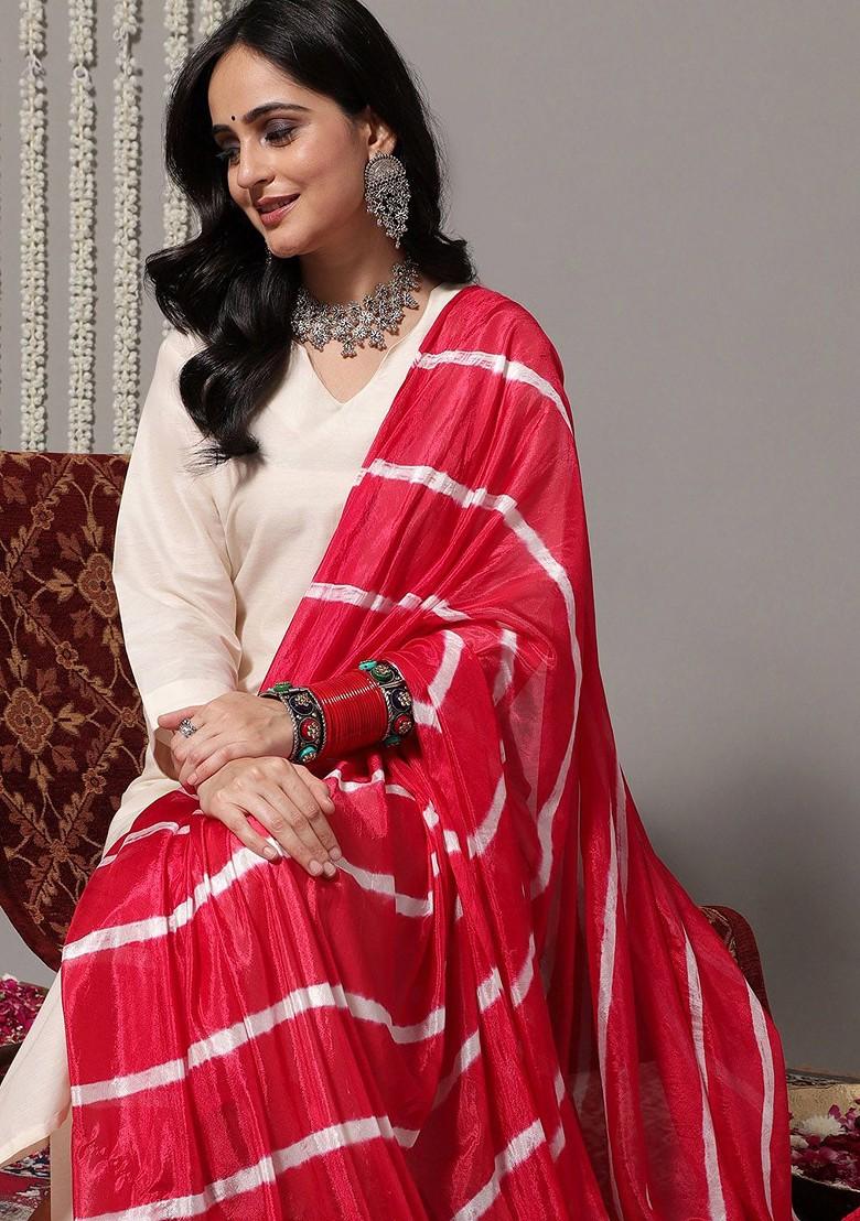 Off White Solid Blended Kurta Set - Indya