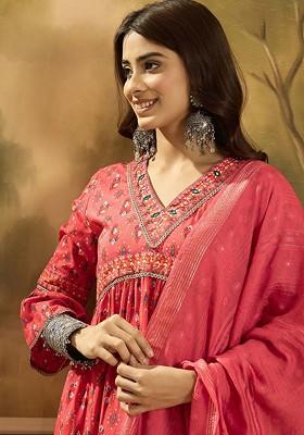 Coral Printed Blended Kurta Set