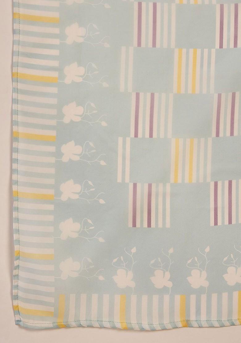 Blue Self Design Blended Kurta Set - Indya