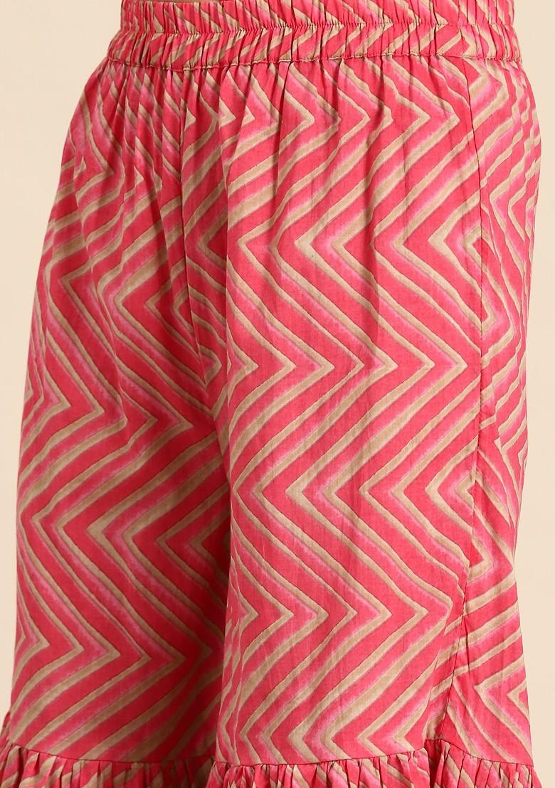 Yellow Printed Blended Kurta Set - Indya