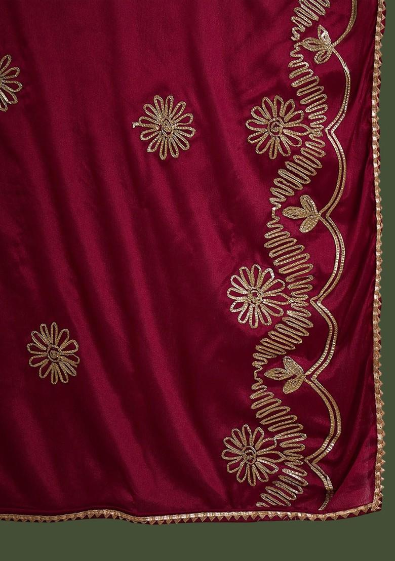 Green Woven Design Blended Kurta Set - Indya