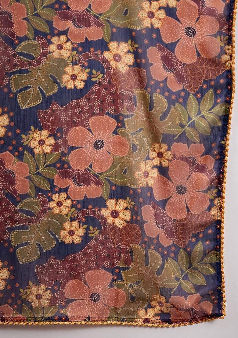 Maroon Embroidered Blended Kurta Set - Indya