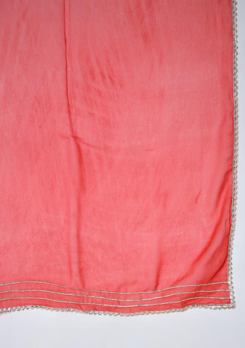 Red Printed Blended Kurta Set - Indya