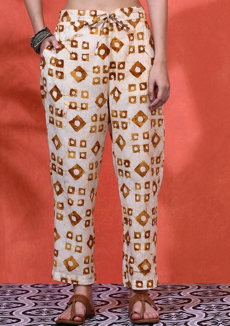 Mustard Printed Blended Kurta Set - Indya