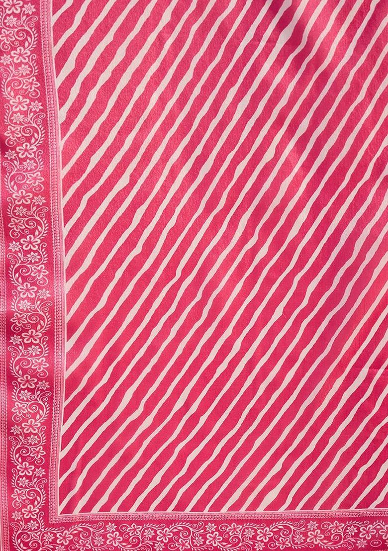 Pink Embroidered Blended Kurta Set - Indya