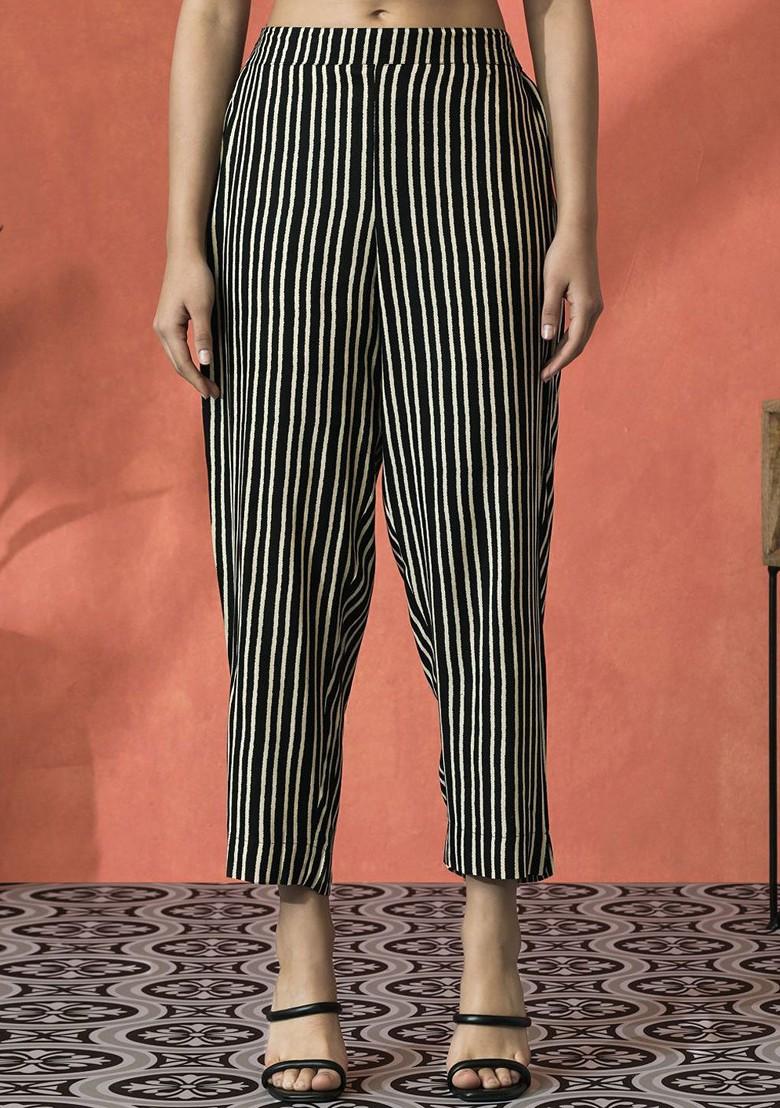 Black Printed Blended Kurta Set - Indya