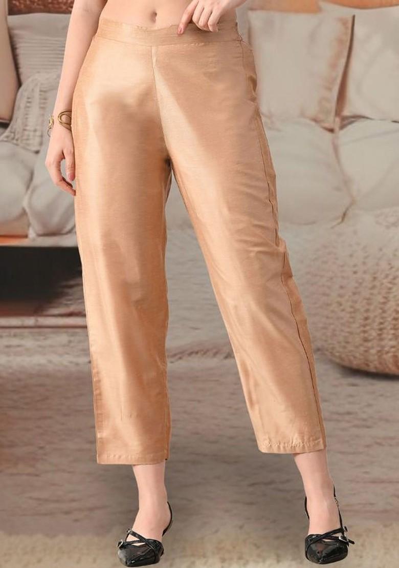 Orange Solid Blended Kurta Set - Indya