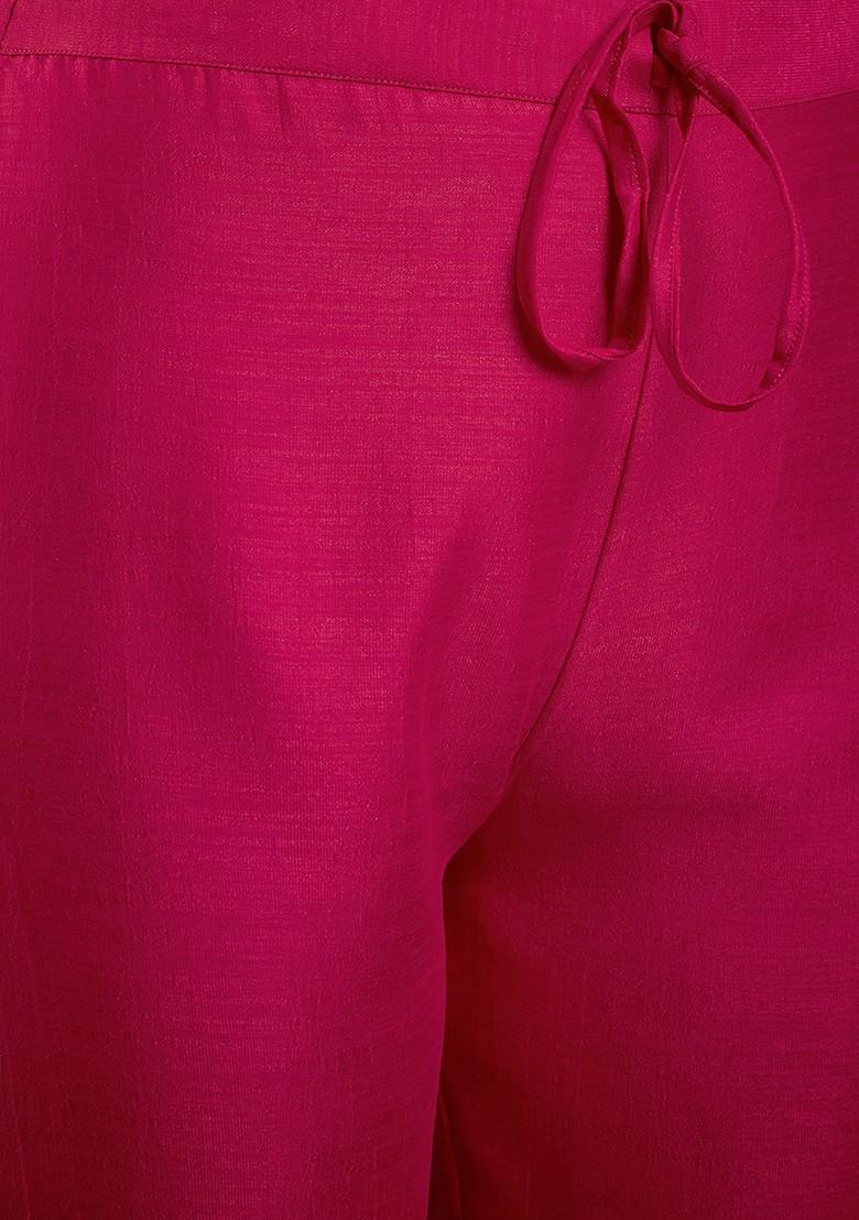 Orange Embroidered Blended Kurta Set - Indya