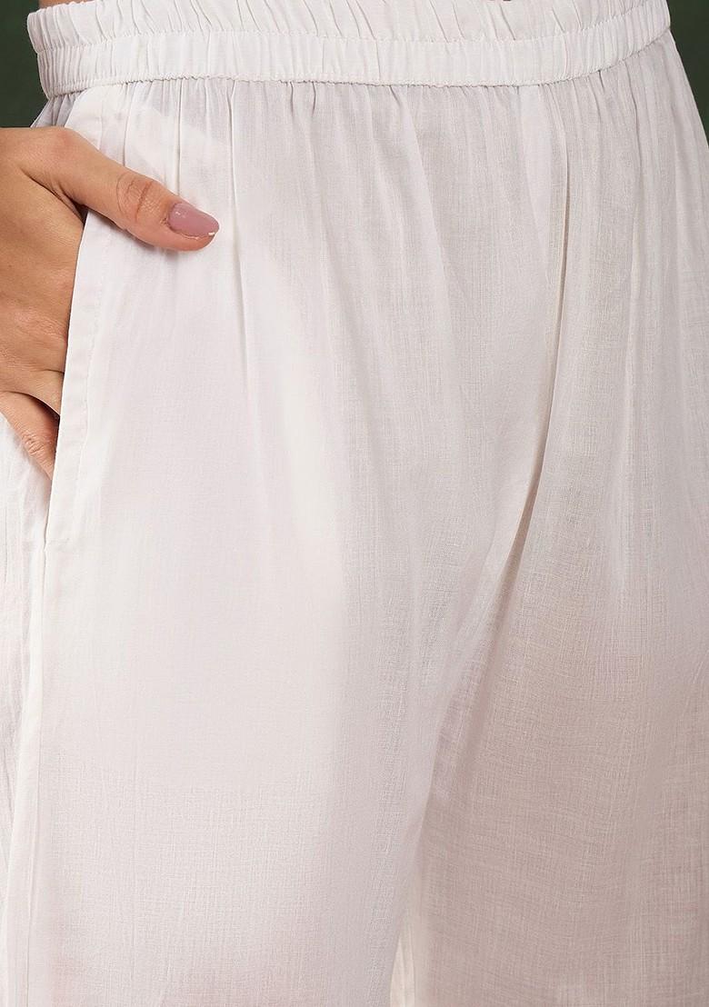 Peach Printed Blended Kurta Set