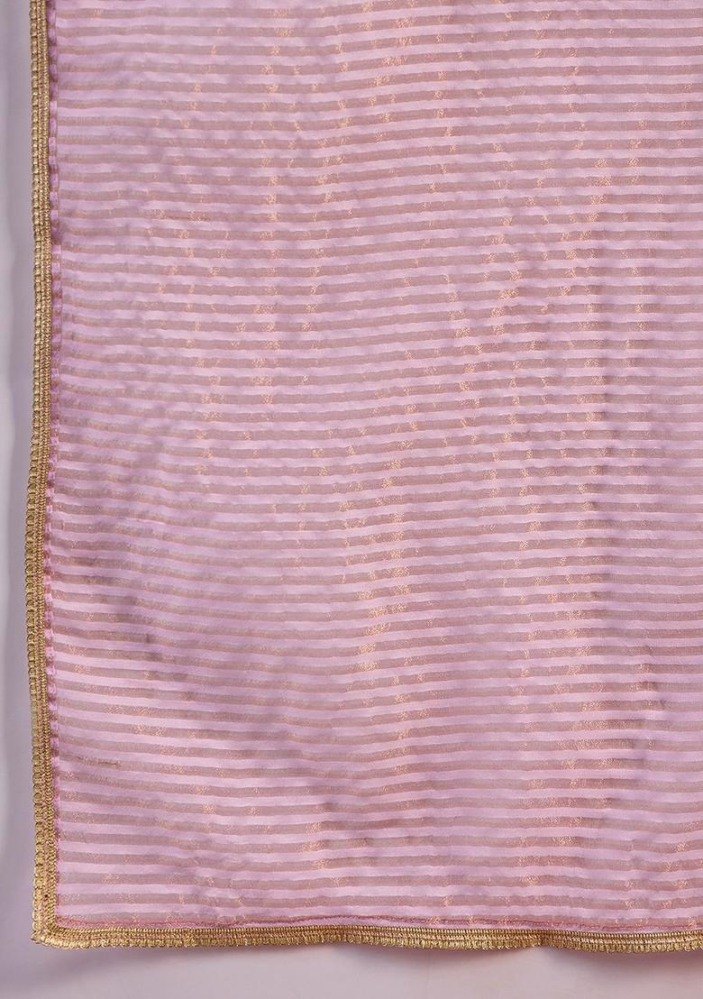 Pink Embroidered Blended Kurta Set - Indya