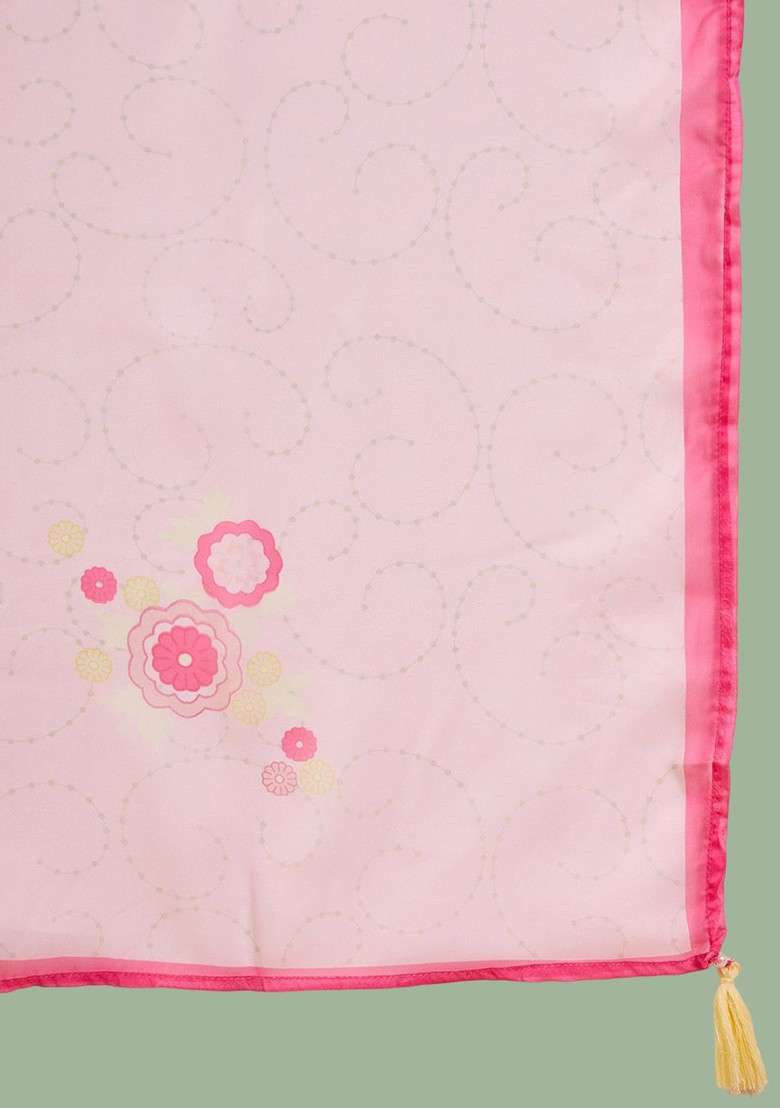 Pink Embroidered Blended Kurta Set - Indya