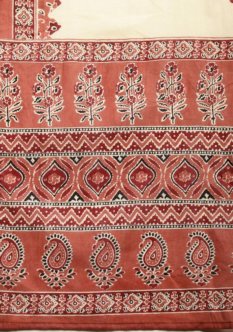 Brown Embroidered Blended Kurta Set - Indya