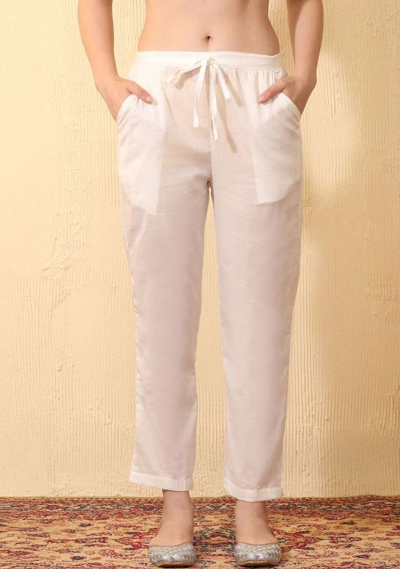 Off White Embroidered Blended Kurta Set - Indya