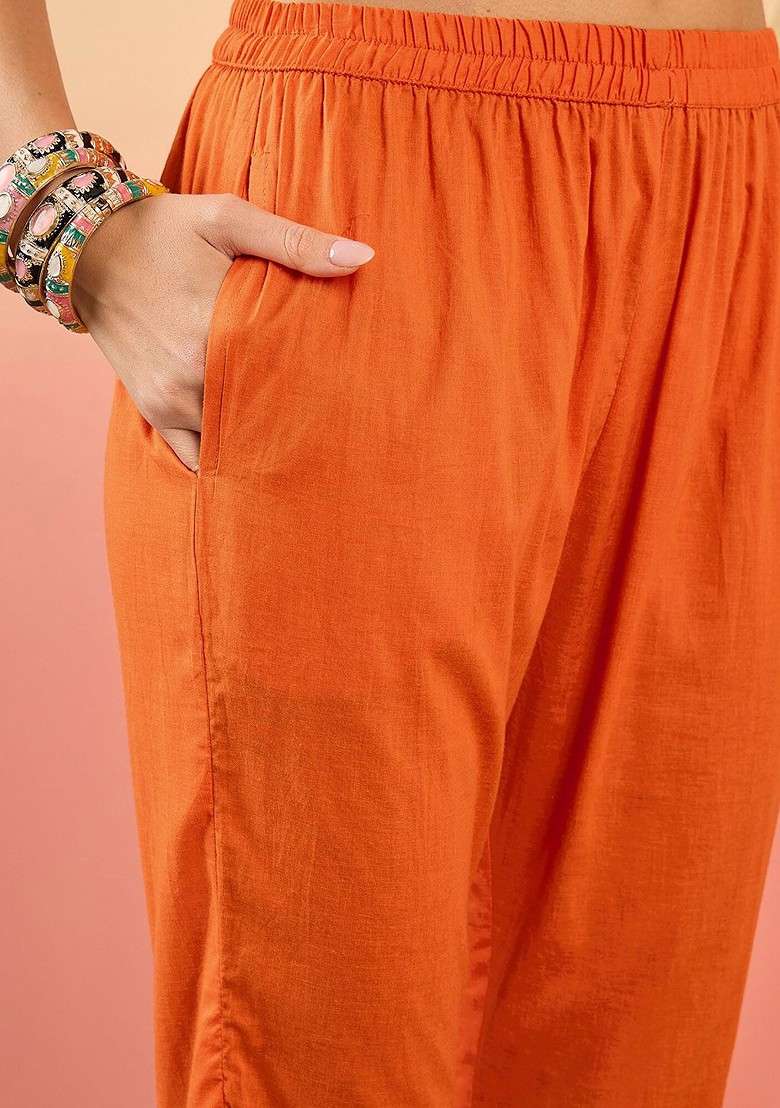 Maroon Printed Blended Kurta Set - Indya