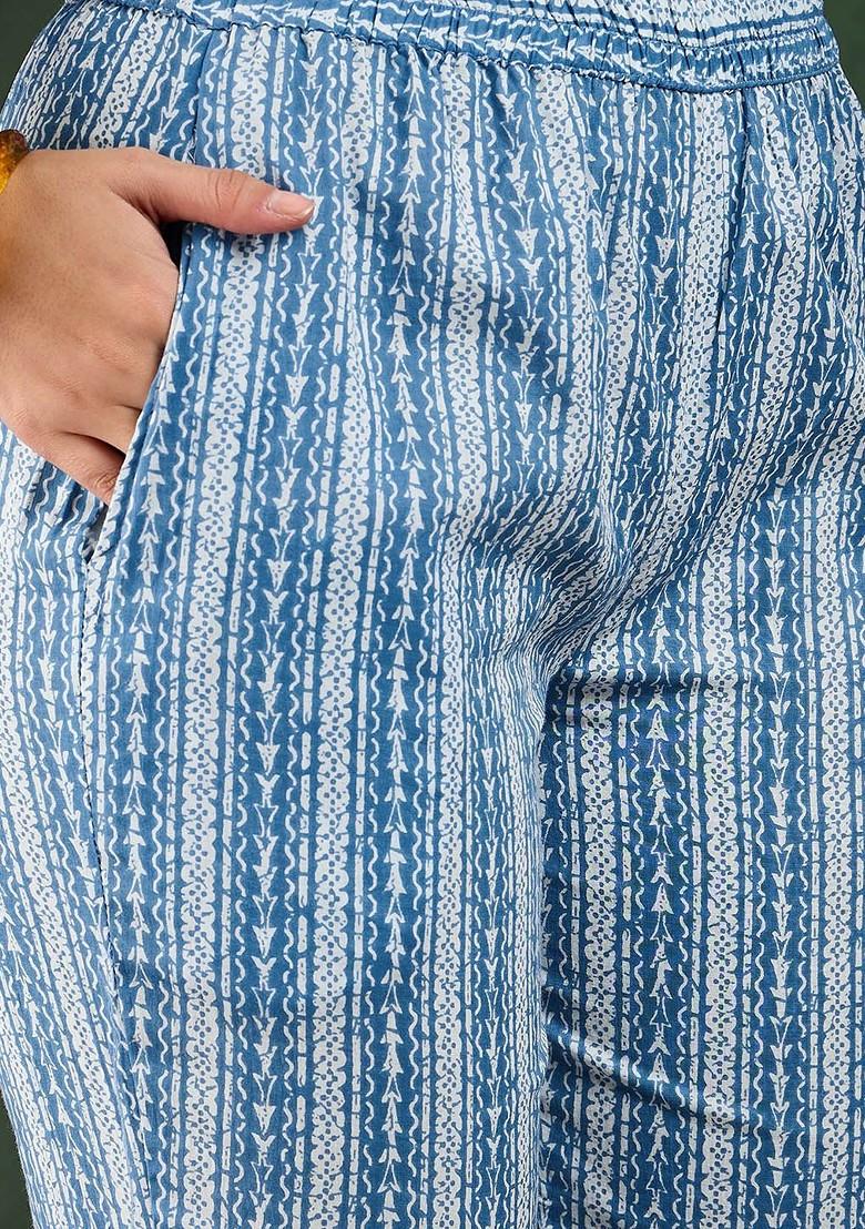 Red Embroidered Blended Kurta Set - Indya