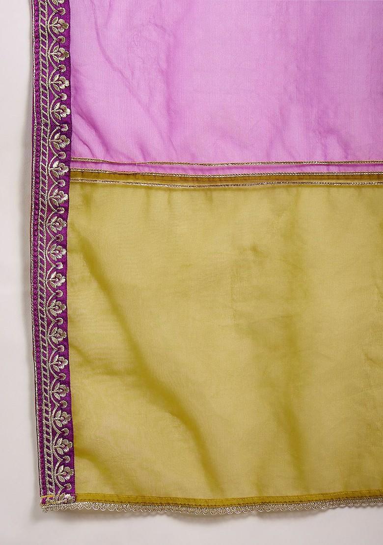 Mustard Embroidered Blended Kurta Set - Indya