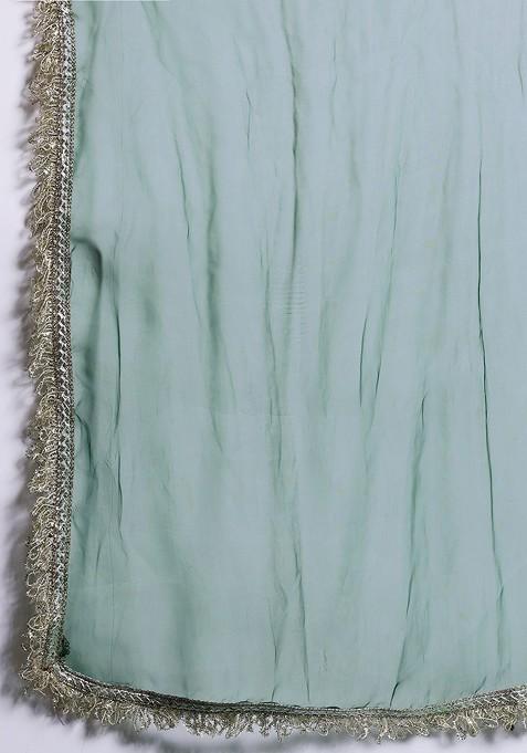 Green Solid Blended Kurta Set