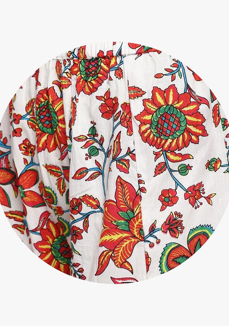 Orange Solid Blended Kurta Set - Indya