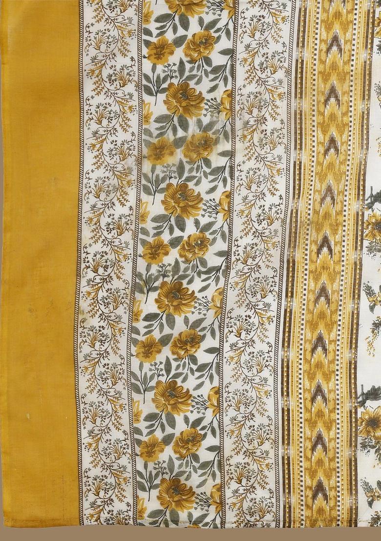 Yellow Printed Cotton Kurta Set - Indya