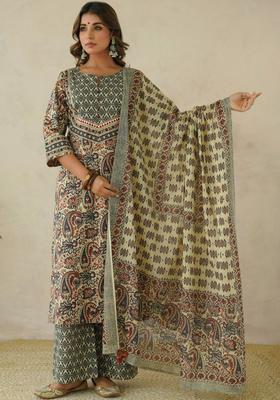 Multi Printed Cotton Kurta Set