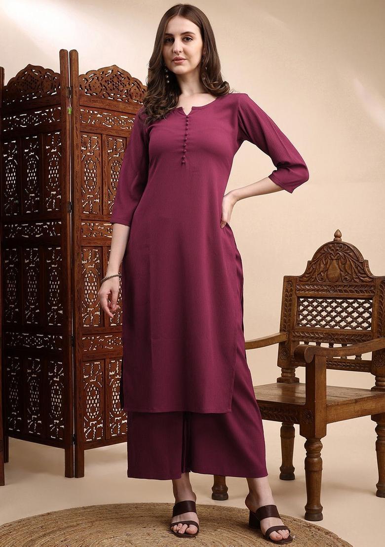 Multi Woven Design Silk Kurta Set - Indya