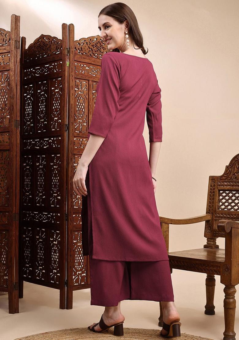 Multi Woven Design Silk Kurta Set - Indya