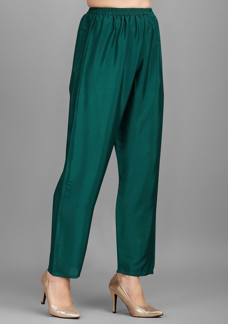 Green Embroidered Cotton Kurta Set - Indya